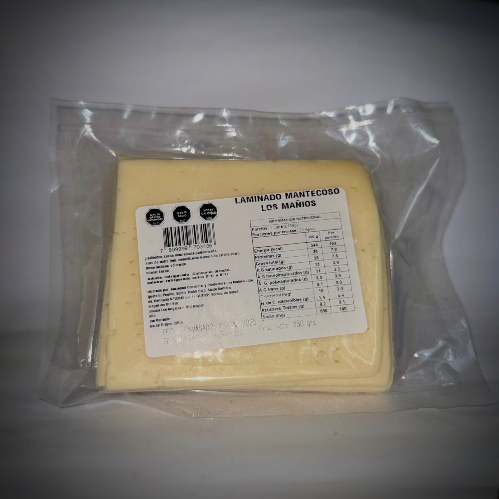 Queso Mantecoso Mañios Laminado 250 grs